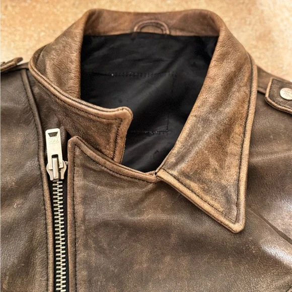 Vintage 90’s Men’s Brown Leather Bomber Jacket - Picture 12 of 16